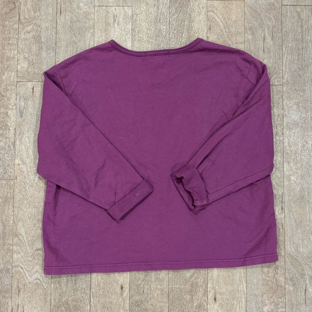 Vintage Real Comfort Purple Crewneck Sweatshirt Made in USA Sz Large Floral - Picture 5 of 5